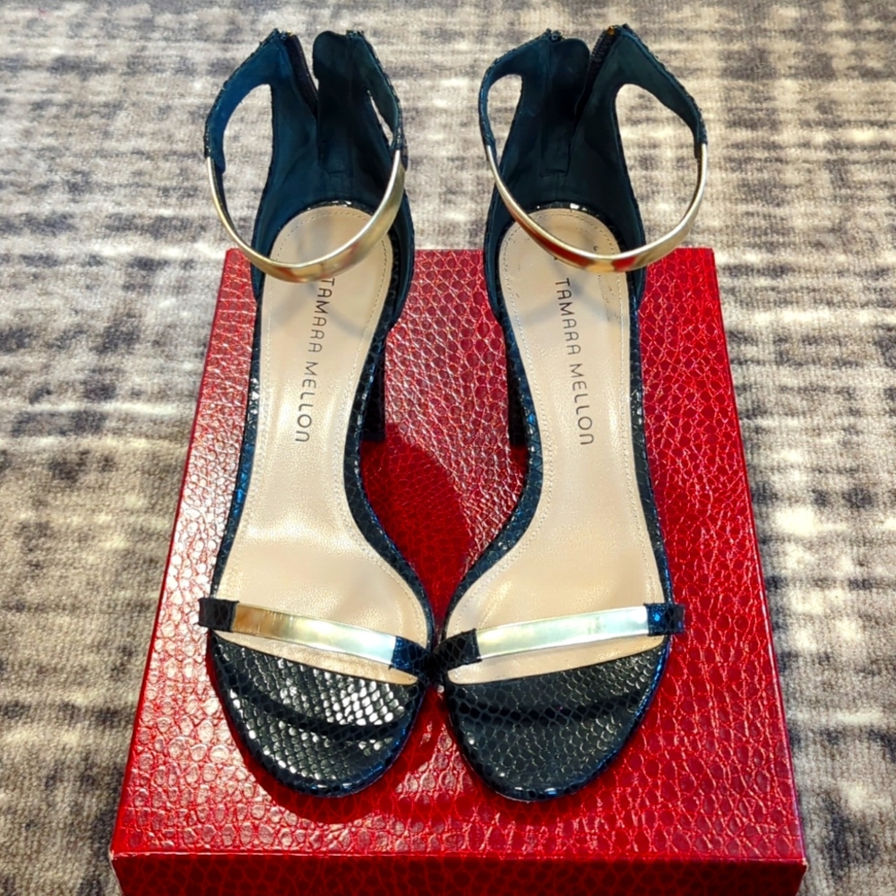 Tamara Mellon snake skin sandals